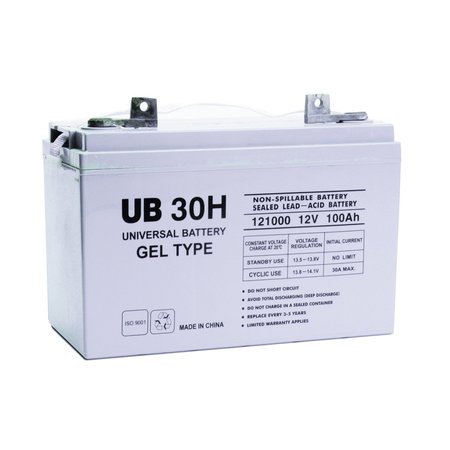 UPG Sealed Lead Acid Battery, 12 V, 100Ah, UB30H, FL2 Flag Terminal, GEL, Group 30H Type D5874